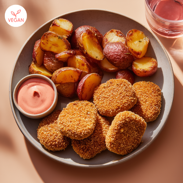 croquettes de tofu, pommes de terre et sauce style "big mac"
