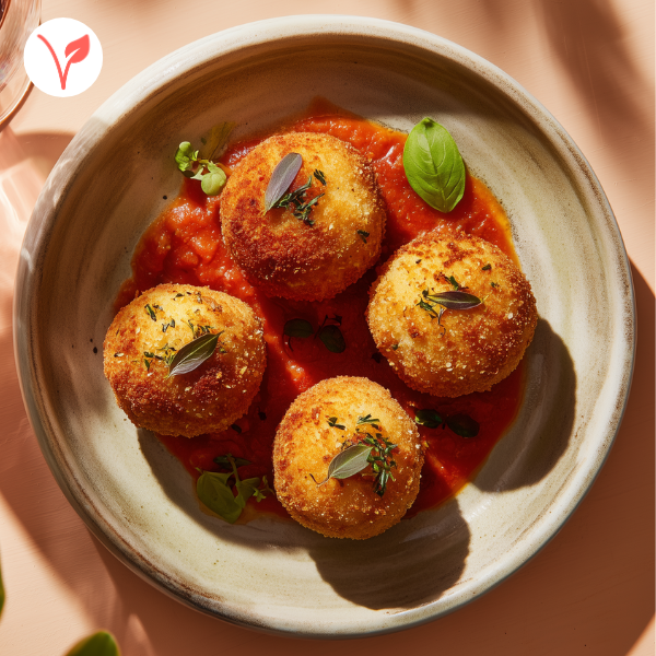 arancini asperge protéiné de Papa Cuisine livraison de repas végétariens et véganes è Montréal