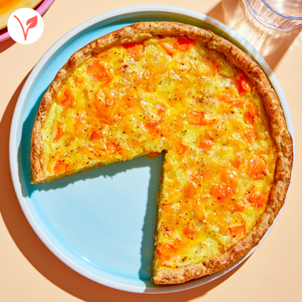 Quiche aux carottes rôties, cheddar & cumin de Papa Cuisine livraison de repas végétarien. à Montréal